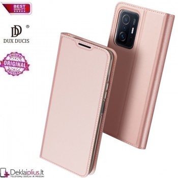 Dux Ducis dirbtinės odos viršelis - rausvas (telefonui Xiaomi 11T/11T Pro)